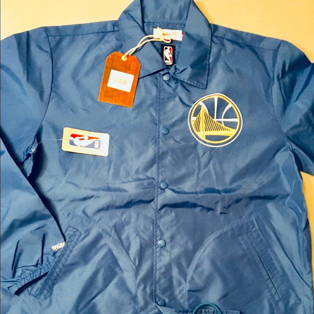 🆕 🔥M&N Golden State Warriors Coaches Jacket☄️🏀